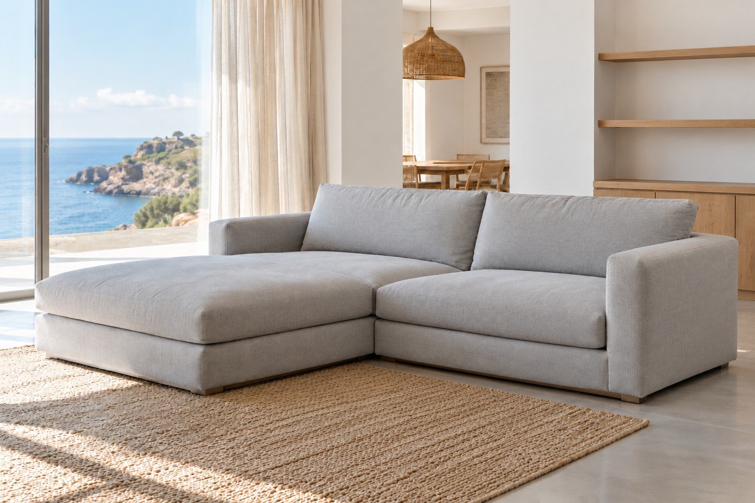 Limpieza de chaise longue gris de tela a domicilio en Málaga