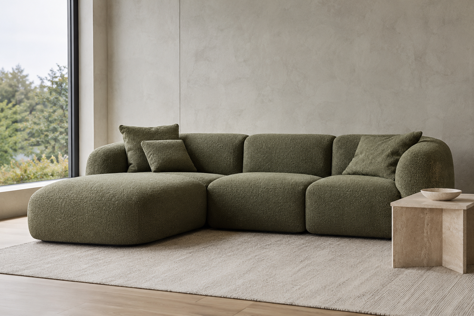 Limpieza de sofá modular verde en Málaga Limpieza de sofá modular verde a domicilio en Málaga